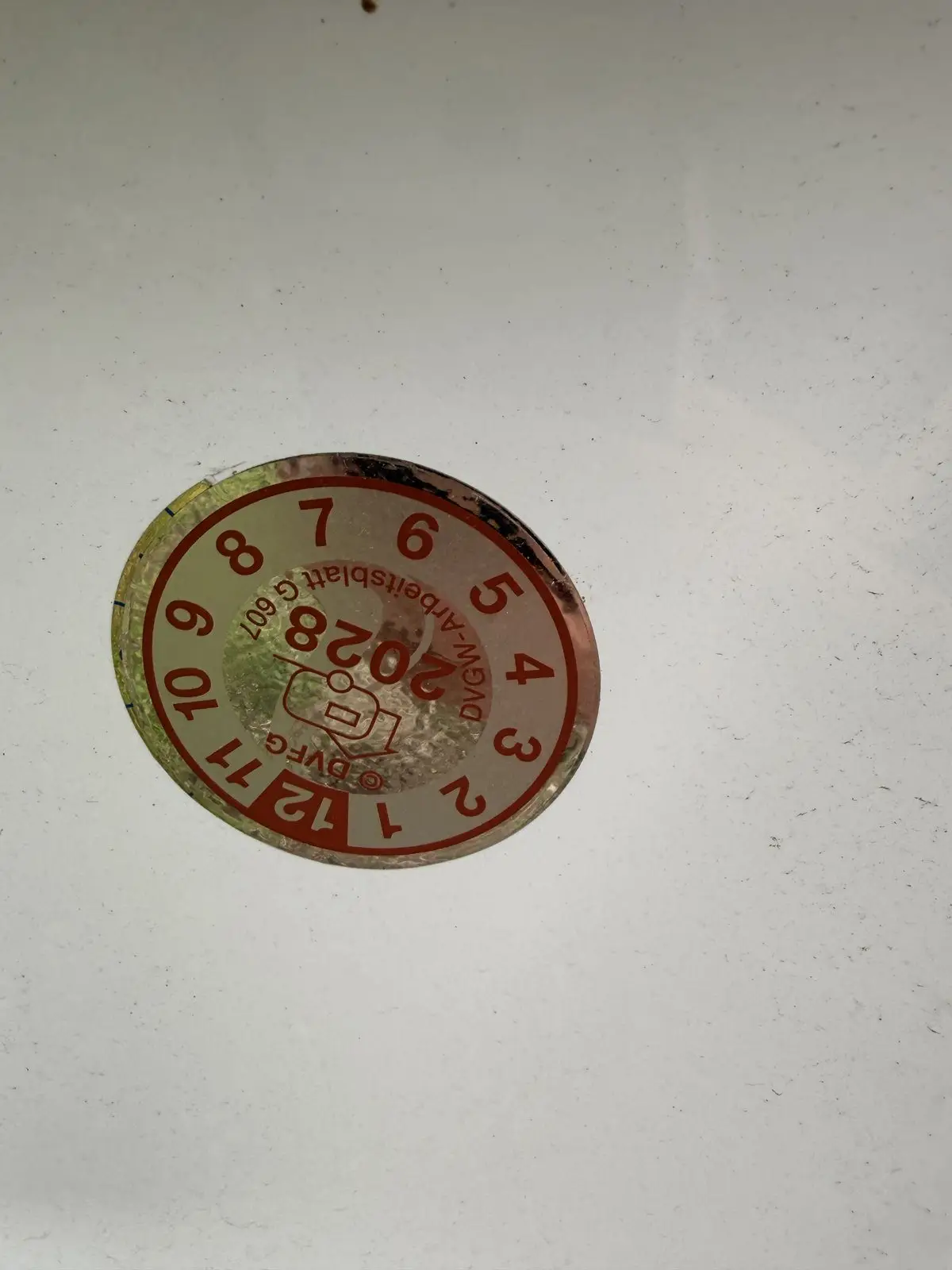 Gasprüfplakette G607 – gültig bis 2028